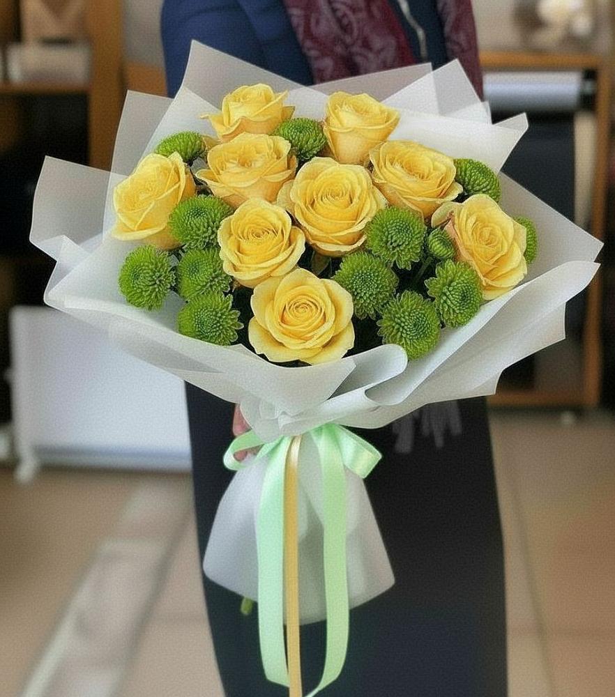 Букет цветов из: Хризантемы и Розы в Сунтаре