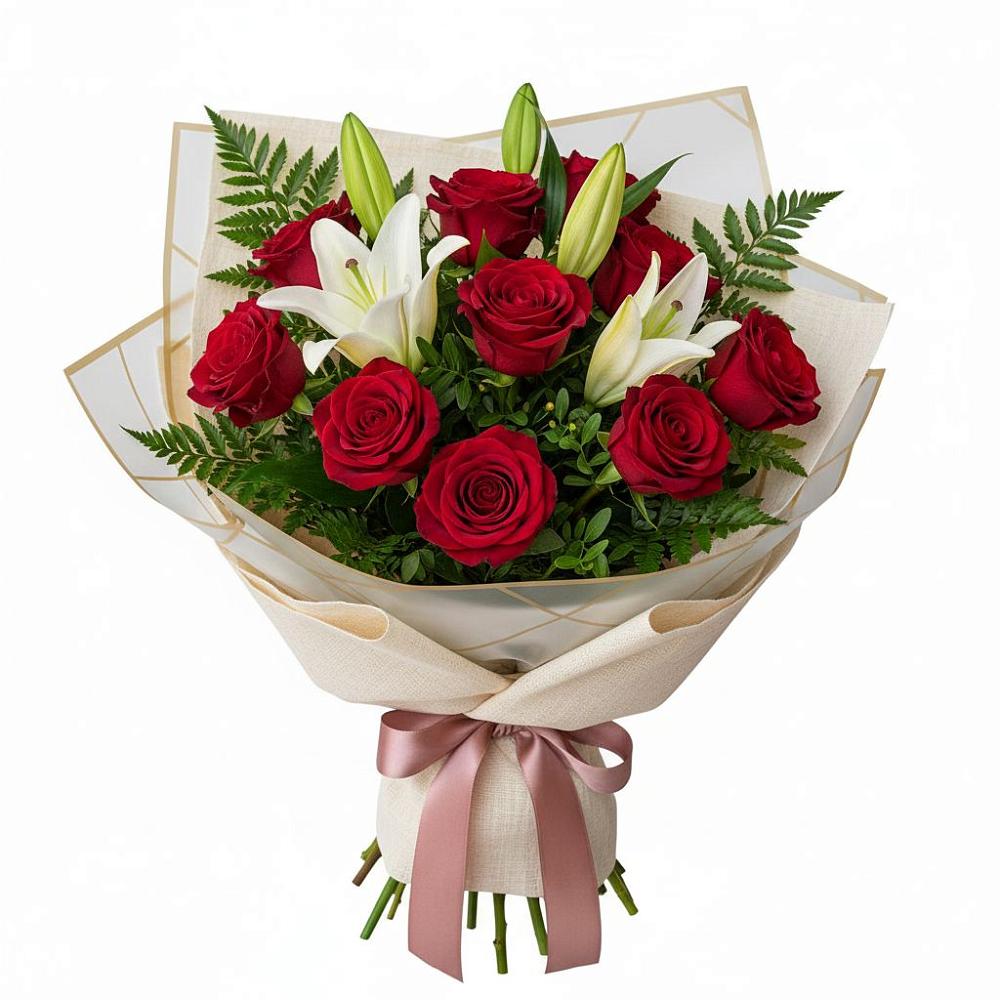 Букет цветов из: Лилии и Розы в Сунтаре