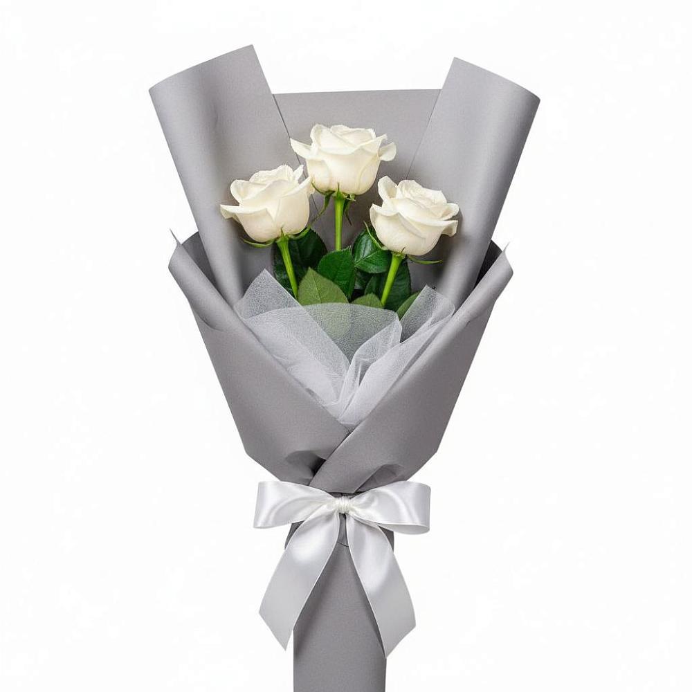 Букет 3 белые розы в Сунтаре