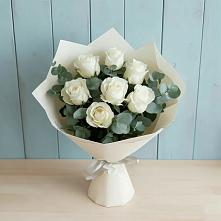 Букет Белые розы в Эвкалипте #REPLACE_PRED# Сунтаре